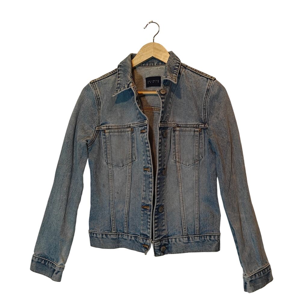The Limited Denim Light Wash Fitted Jean Jacket Women's